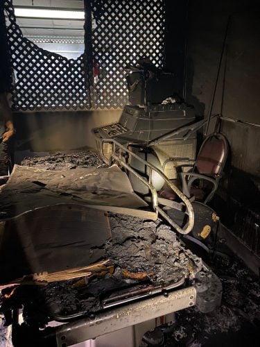 A burnt section of the laboratory (GFS Photo)