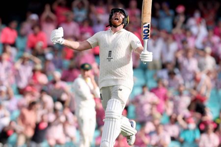 England’s Johnny Bairstow celebrates his seventh test ton yesterday. (Photo courtesy Australia Cricket website)
