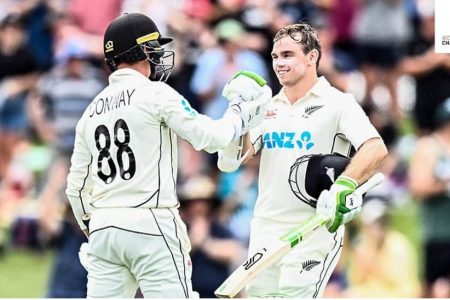 Devon Conway, 99 not out, and Tom Latham 186 not out, put New Zealand in a strong position after day one of the second cricket team against Bangladesh with the hosts 349-1.