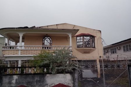 The house which was destroyed by the fire. 