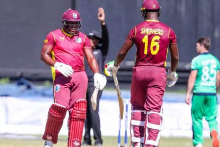 Romario Shepherd with a half century and Odean Smith with 46, were reponsible for bailing out the West Indies batting after the top order failed in Thursday’s second ODI against Ireland.