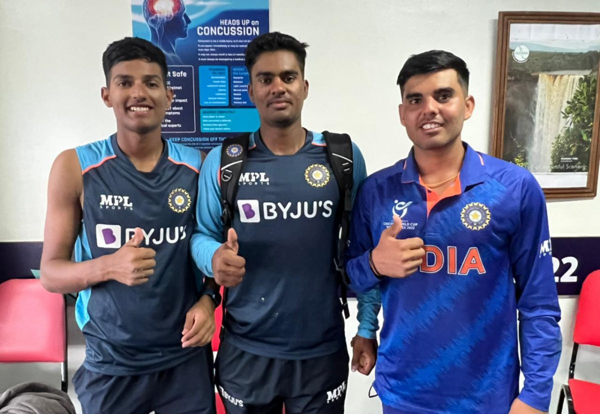 (L-R) Yash Dull (52), Siddharth Yadav (51) and Nishant Sindhu (71 not out) all scored half centuries for India Under-19