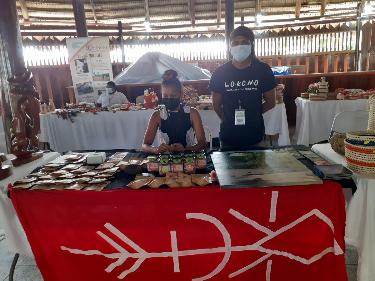 Andrew Campbell, founder of Ebesowana Natural Foods, displaying his products at the ‘Benab Duty-Free Shop’ 