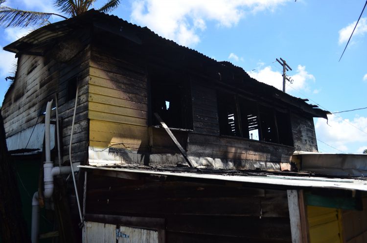 The upper half of the house that was destroyed by the fire (Orlando Charles photo) 