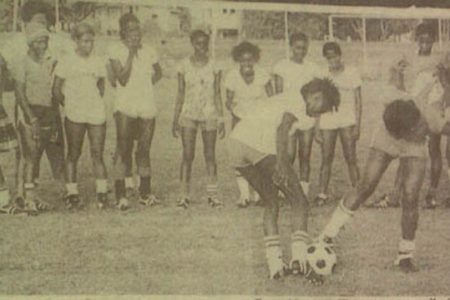 The 1982 Guyana female football team coached by Sarjo France which took on Suriname women’s team  in a two match series.
