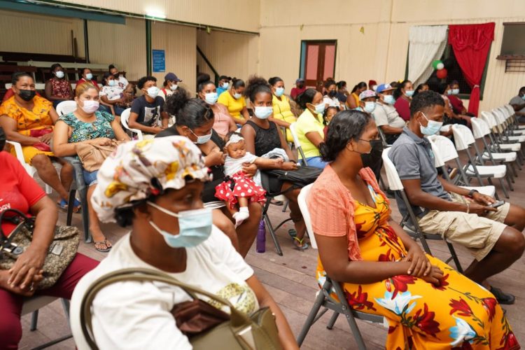 Some of those who gathered at Kwakwani (CDC photo)