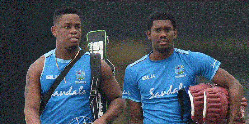 Shimron Hetymer (left) and Keemo Paul have returned to the Guyana Harpy Eagles squad
