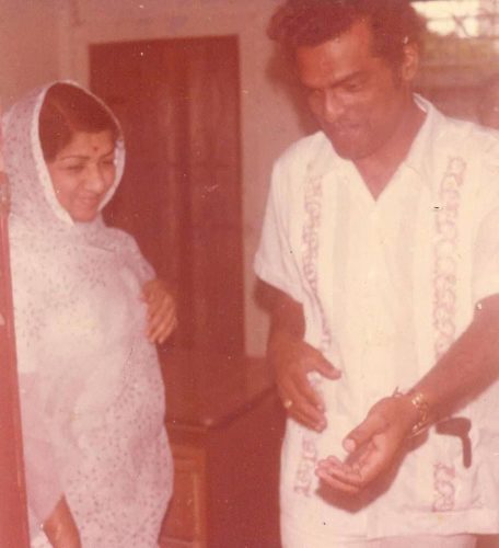 The late Pandit Reepu Daman Persaud and Lata Mangeshkar during her visit in Guyana 