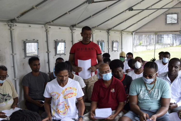 Inmates participating in a training programme. (Guyana Prison Service photo)