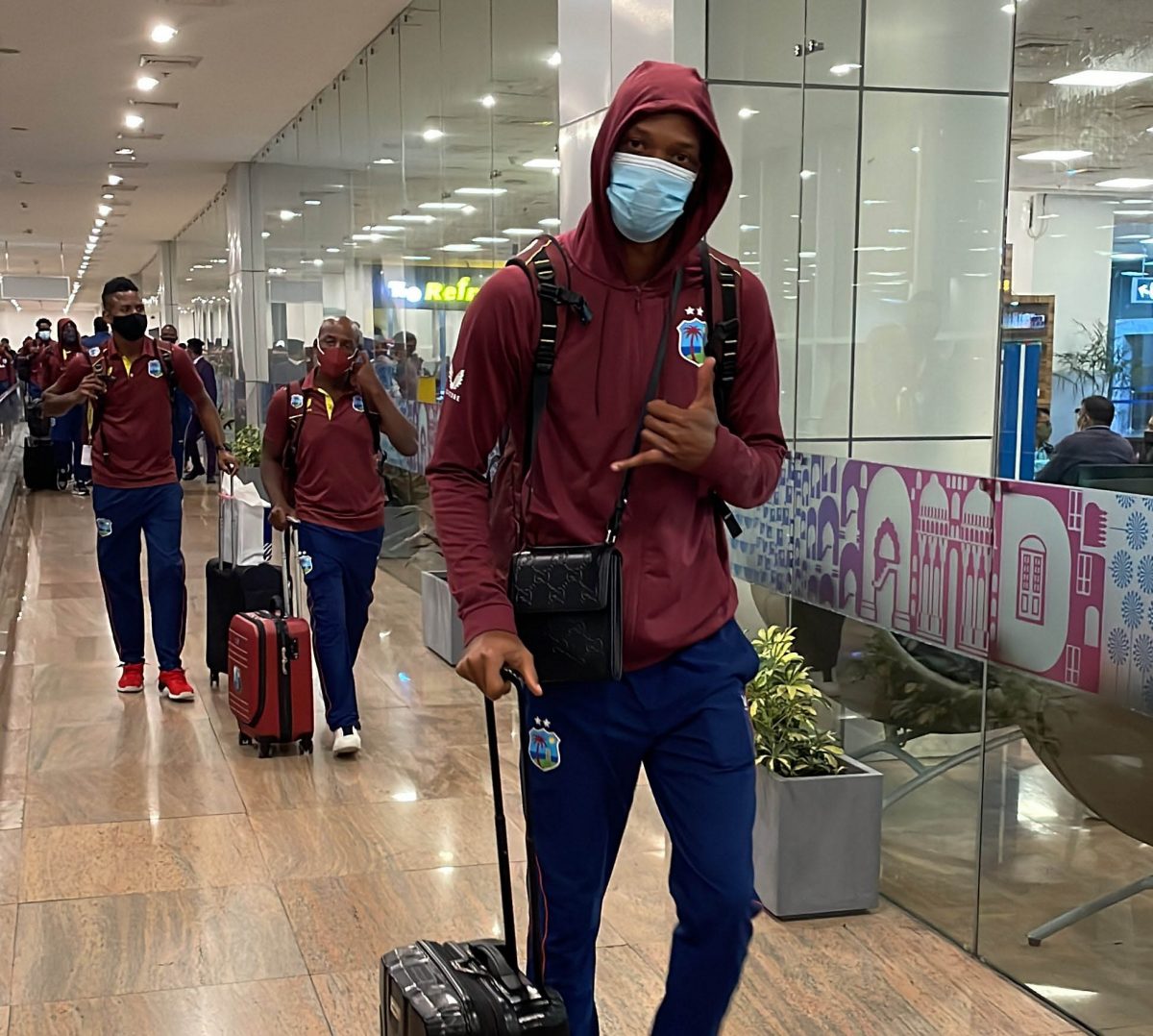 The West Indies players arrive in Ahmedabad, India ahead of their three-match ODI series