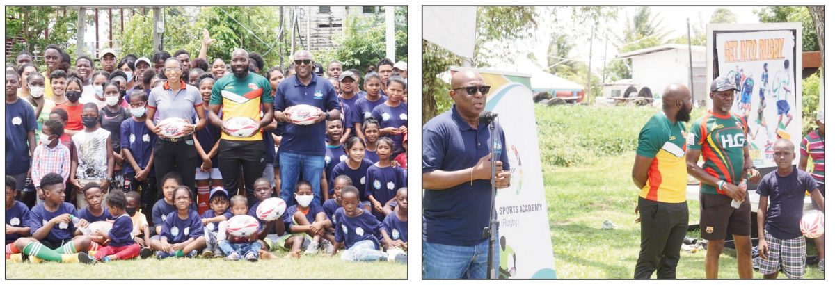 Scenes from yesterday’s launch of the rugby academy in the National Park.(Emmerson Campbell photos)