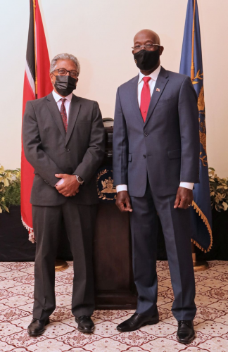 Prime Minister Dr Keith Rowley stands with new Attorney General and Minister of Legal Affairs Reginald Armour SC yesterday.OFFICE OF THE PRIME MINISTER