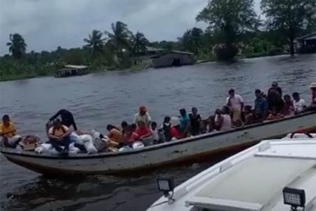 One group of the Warrau migrants when they were brought to Charity from Kabakaburi to be relocated to Region One