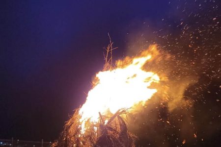 The burning of Holika on Thursday night in Essequibo to precede Phagwah celebrations 