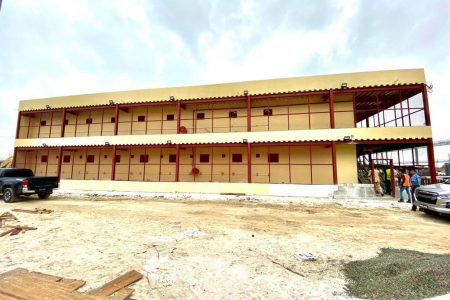 Cell Block 1 is still under construction at the Lusignan Prison. (Photo from the Ministry of Home Affairs’ Facebook page)