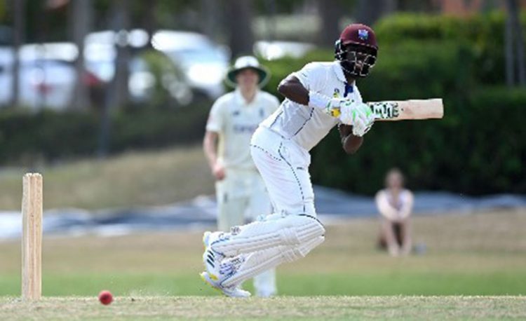 Raymon Reifer collects runs through the on-side during his hundred against England on Thursday. (Photo courtesy CWI Media) 