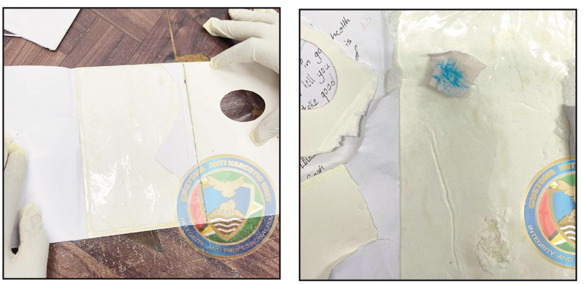 The two envelopes that were intercepted (CANU photos)