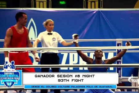Prized middleweight, Desmond Amsterdam was overwhelmed with emotion after creating history on Sunday by advancing to the semis of the American Boxing Confederation (AMBC) Elite Championships currently underway in Ecuador.