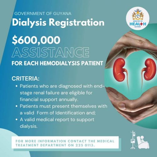 A Ministry of Health notice for eligible dialysis patients 