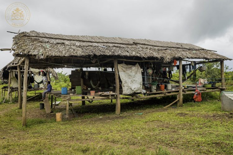 One of the structures which the migrants have constructed at Khan Hill (Office of the First Lady photo)