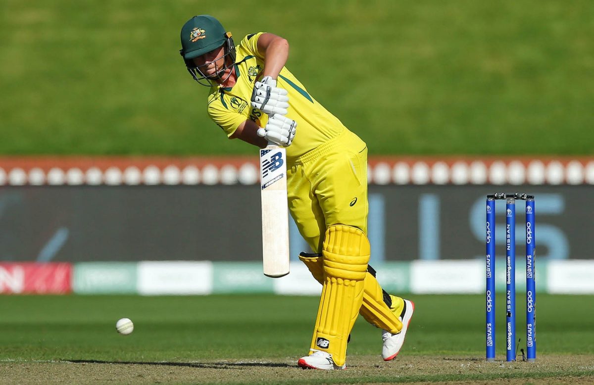 Meg Lanning drives during her magnificent century yesterday. (Photo courtesy of Cricket Australia)