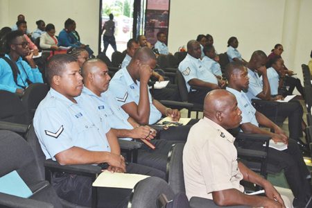 Police ranks at a noise management seminar in July of 2019 (Department of Public Information photo)