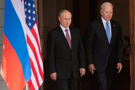 Russian President Vladimir Putin (left) and US President Joe Biden in a file photo from June last year. PHOTO: REUTERS