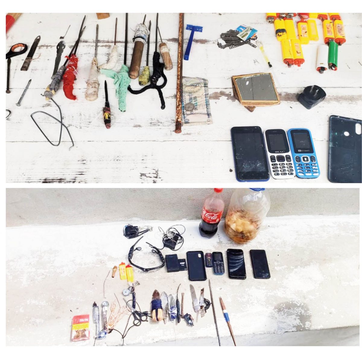Some of the contraband items discovered during Operation ‘Sanitize’ (Police photos)
