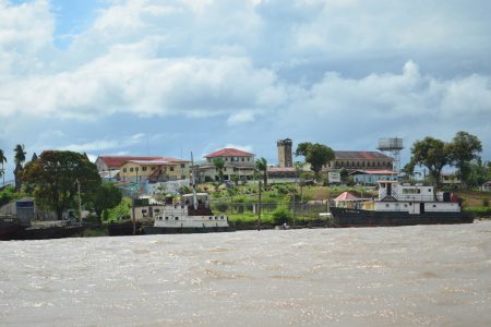 A view of the Mazaruni Prison on Friday from the river. (Orlando Charles photo)