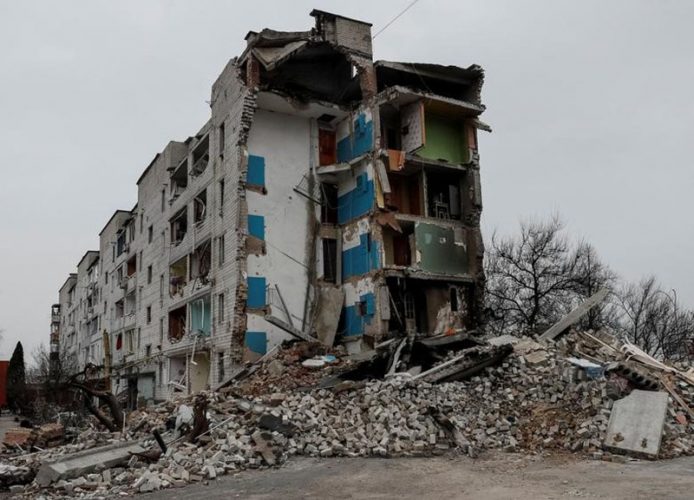 Destroyed houses are seen in Borodyanka, amid Russia's invasion on Ukraine, in Kyiv region, Ukraine, April 5, 2022. The war will have an impact on Latin America and the Caribbean. REUTERS/Gleb Garanich