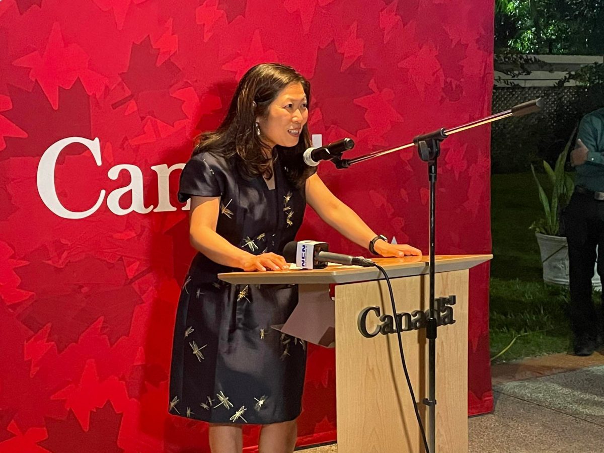 Mary Ng, Canada’s Minister of International Trade, Export Promotion, Small Business and Economic Development speaking at a cocktail reception last night. 