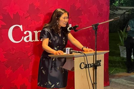 Mary Ng, Canada’s Minister of International Trade, Export Promotion, Small Business and Economic Development speaking at a cocktail reception last night. 