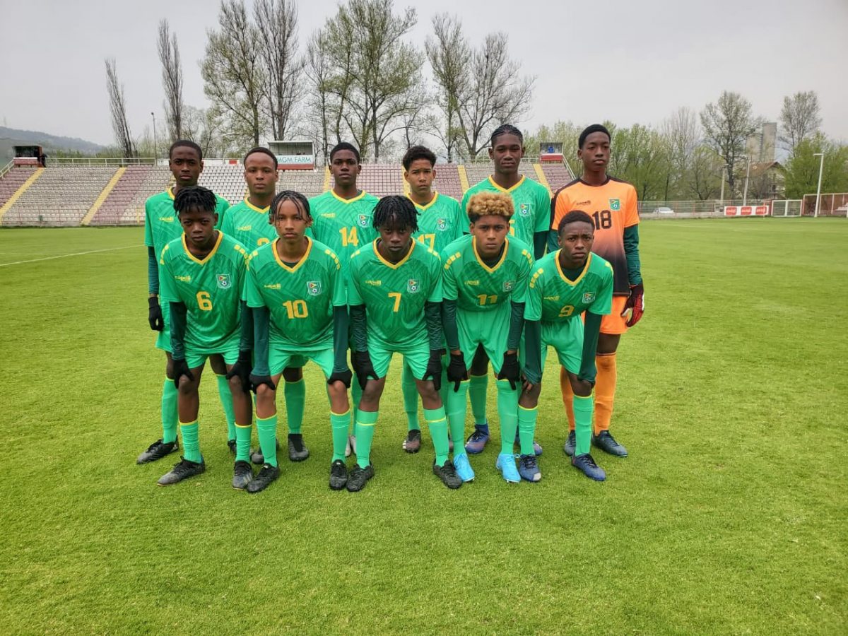 The Golden Jaguars U16 team which took the field against Montenegro