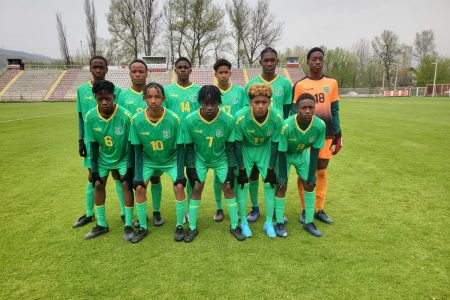 The Golden Jaguars U16 team which took the field against Montenegro