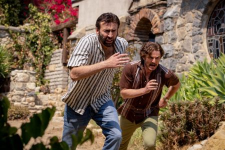 Nicolas Cage and Pedro Pascal in “The Unbearable Weight of Massive Talent,” which is currently playing in local theatres