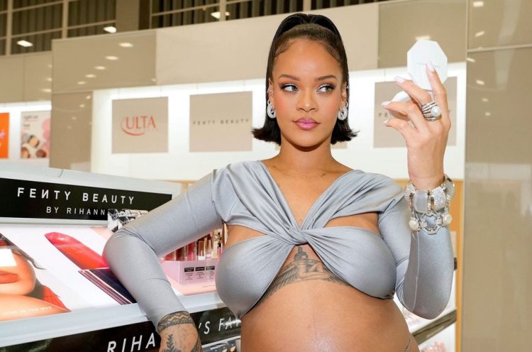 Rihanna celebrates the launch of Fenty Beauty at ULTA Beauty on March 12, 2022 in Los Angeles. Kevin Mazur/GI for Fenty Beauty by Rihanna