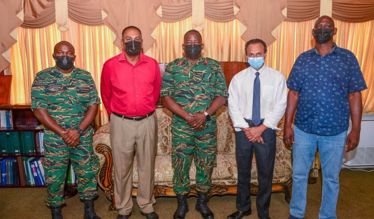 The principals of the Road to Redemption card, recently paid a courtesy call to the Chief of Staff Brigadier Bess to thank the armed forces for their service to the country and donated a large quantity of complimentary tickets. 