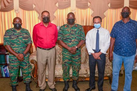 The principals of the Road to Redemption card, recently paid a courtesy call to the Chief of Staff Brigadier Bess to thank the armed forces for their service to the country and donated a large quantity of complimentary tickets. 