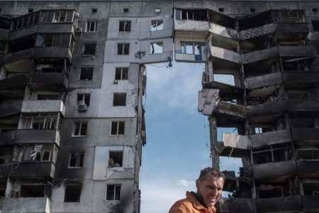 Bombed out remains in Borodyanka (Reuters photo)
