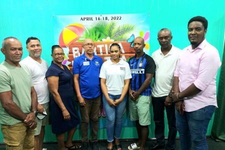 Members of the BFA executive and representatives of the competing teams pose at the launch of the tournament