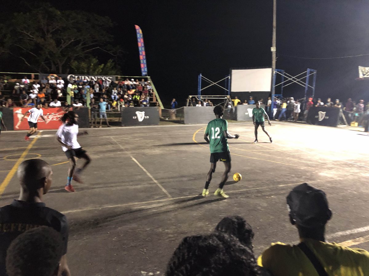Scenes from the Trendsetters (green) and Silver Bullets (red) encounter in the Guinness ‘Greatest of the Streets’ Linden edition at the Christianburg Hard-court Saturday night.