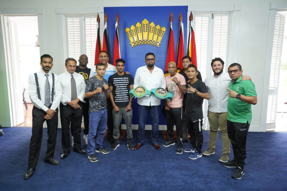 The principals and the combatants of the Road to Redemption card, met with His Excellency, Dr. Irfaan Ali yesterday at State House where he pledged the support of the government for the event. President Ali also stated that he will be in attendance this evening at the National Stadium.
