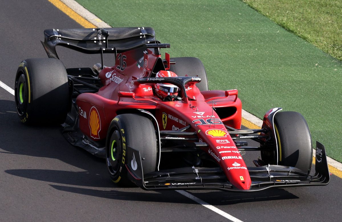 Ferrari’s Charles Leclerc in action during the race REUTERS/Loren Elliott