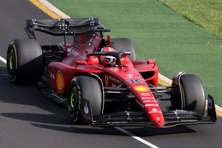 Ferrari’s Charles Leclerc in action during the race REUTERS/Loren Elliott