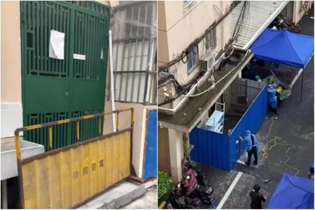Images of workers sealing entrances of housing blocks went viral on social media on April 23. PHOTOS: O'S MAILROOM/WEIBO