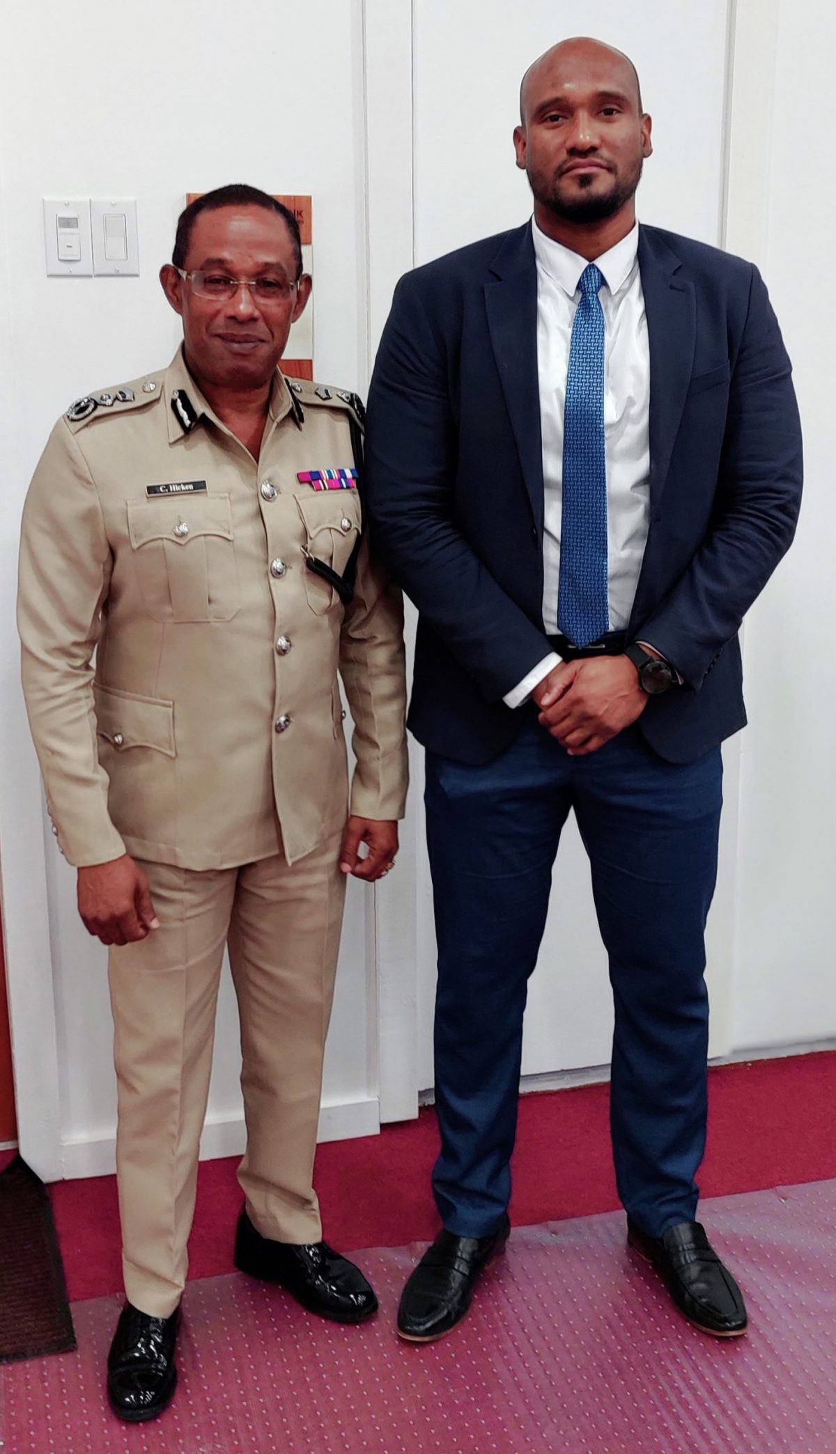 Commissioner of Police Clifton Hicken (Ag), and GMMAF President Gavin Singh 