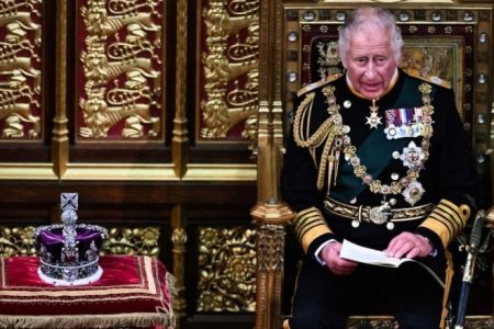 Prince Charles delivering the speech (Getty photo)