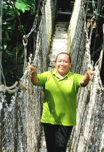 Grace Simon on the Iwokrama Canopy Walkway