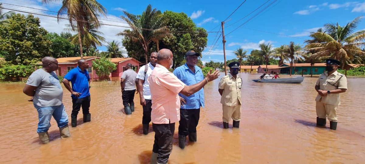 Prime Minister Mark Phillips and team assessing the flood situation (CDC photo) 
