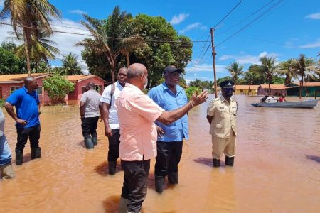 Prime Minister Mark Phillips and team assessing the flood situation (CDC photo) 